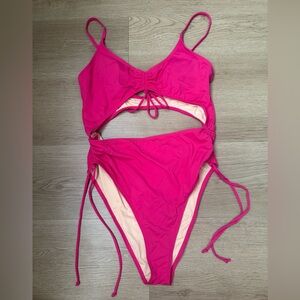 Cotton On Body Pink Cutout One Piece Swimsuit